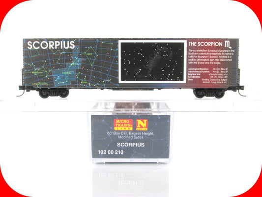 N Scale SCORPIUS / SCORPION ZODIAC (Oct-Nov) 60' Box Car - Micro Trains 10200210
