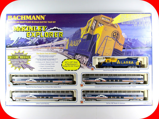 HO Scale *MCKINLEY EXPLORER* Alaska Locomotive and Passenger Set -BACHMANN 00624