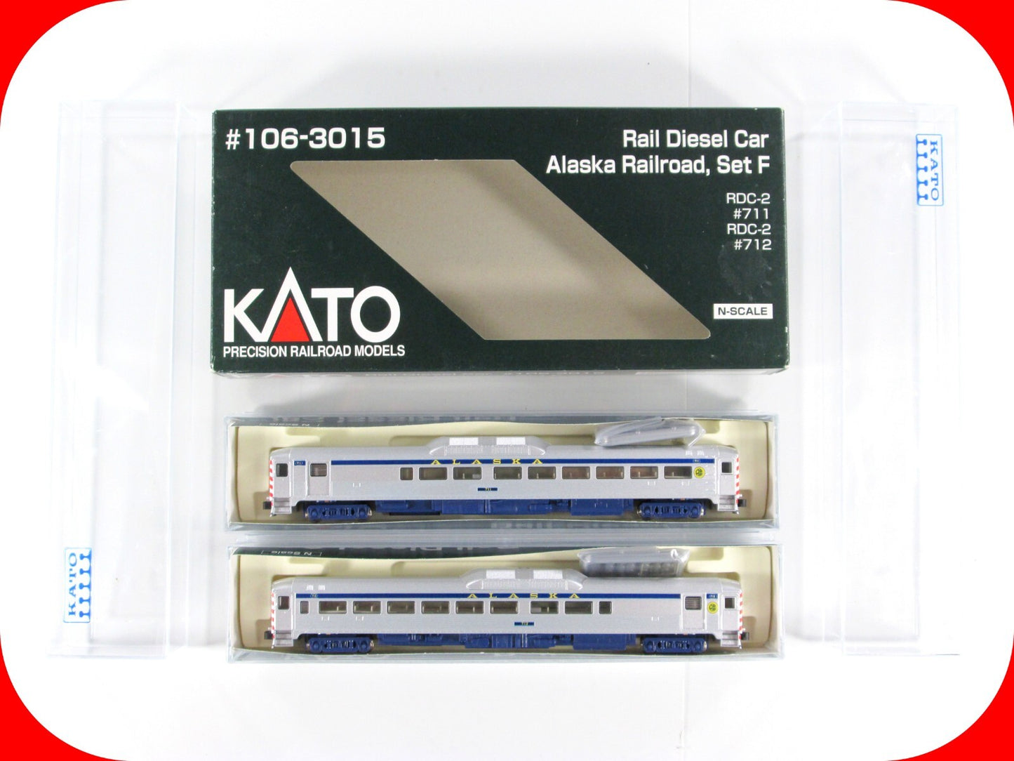 N Scale ALASKA RAILROAD Rail Diesel 2-Car Set F -- ARR 711, 712 -- Kato 106-3015