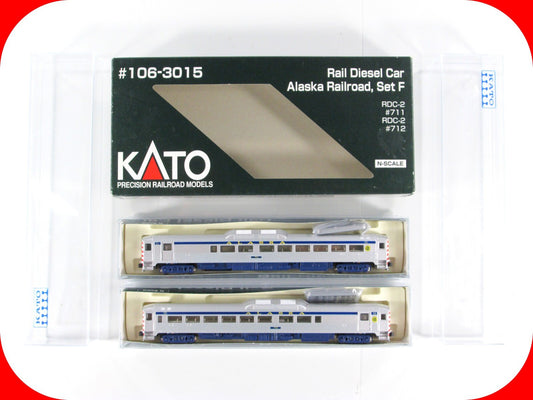 N Scale ALASKA RAILROAD Rail Diesel 2-Car Set F -- ARR 711, 712 -- Kato 106-3015