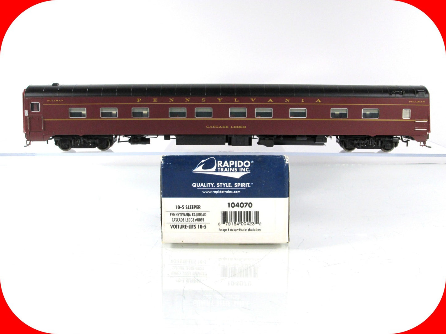 HO Scale **PENNSYLVANIA** Sleeper *Cascade Ledge* #8091 - Rapido 104070, Lighted