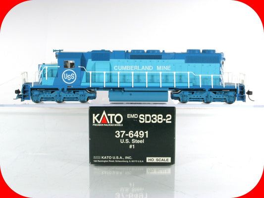 HO Scale ***US STEEL CUMBERLAND MINE*** SD38-2, USS 1 -- Kato 37-6491, DCC Ready