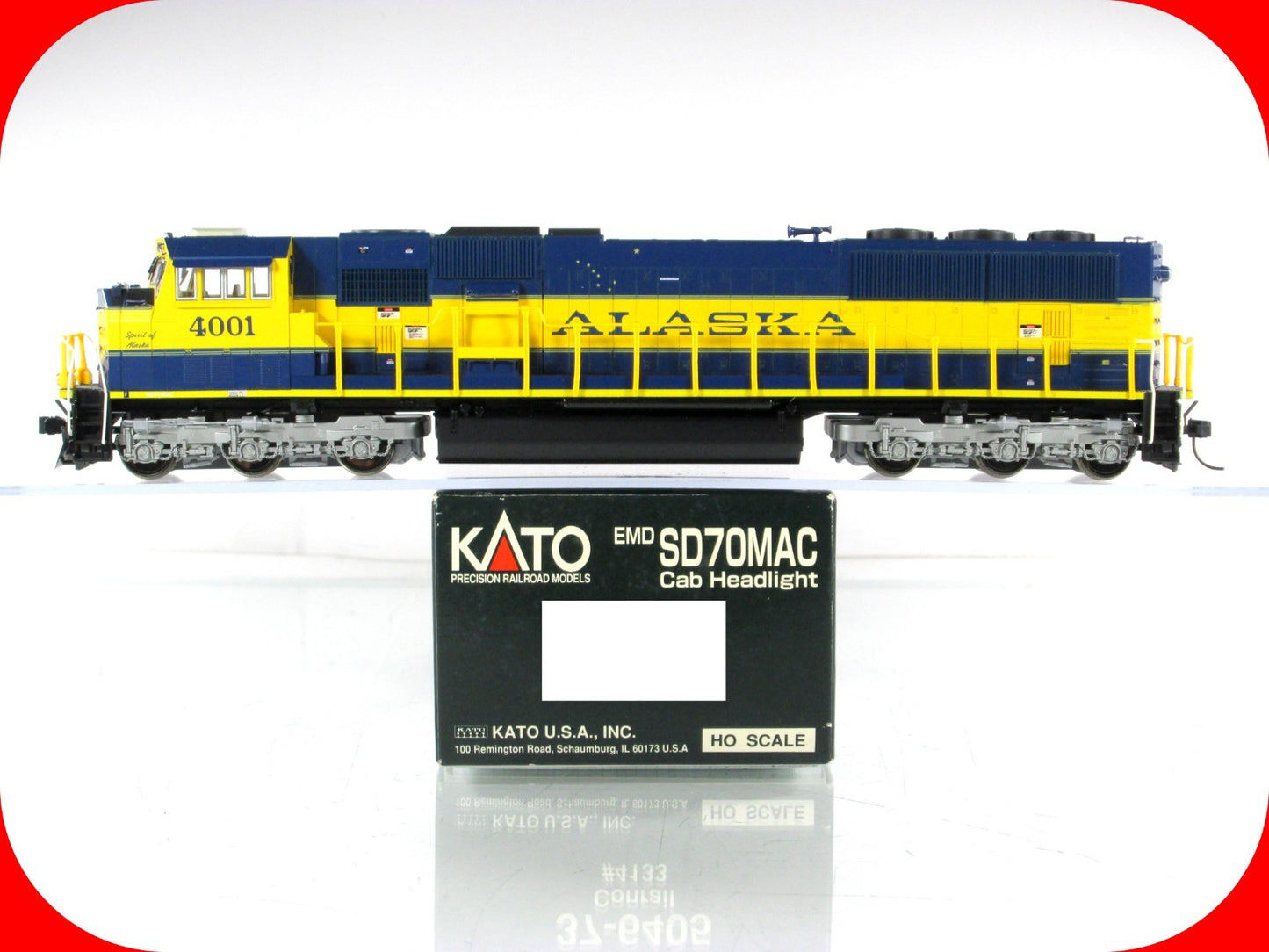 HO Scale ***ALASKA*** SD70MAC Locomotive, ARR 4001 ----- Kato 37-6453, DCC Ready