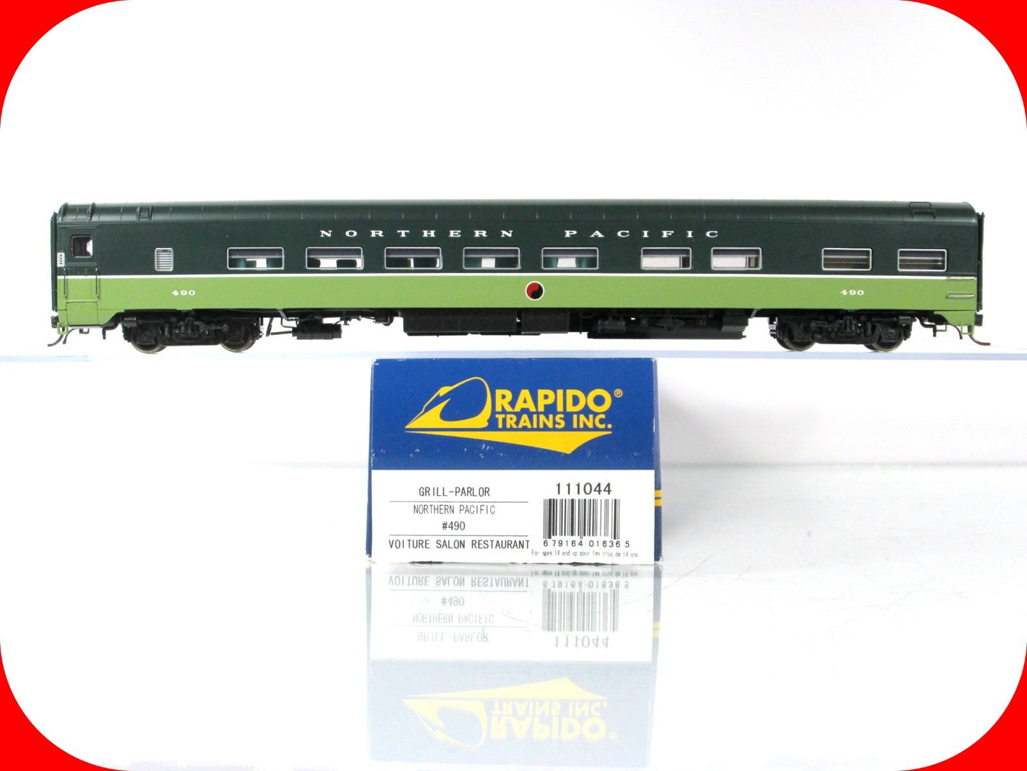 HO Scale ***NORTHERN PACIFIC LOEWY*** Grill-Parlor #490 - Rapido 111044, Lighted