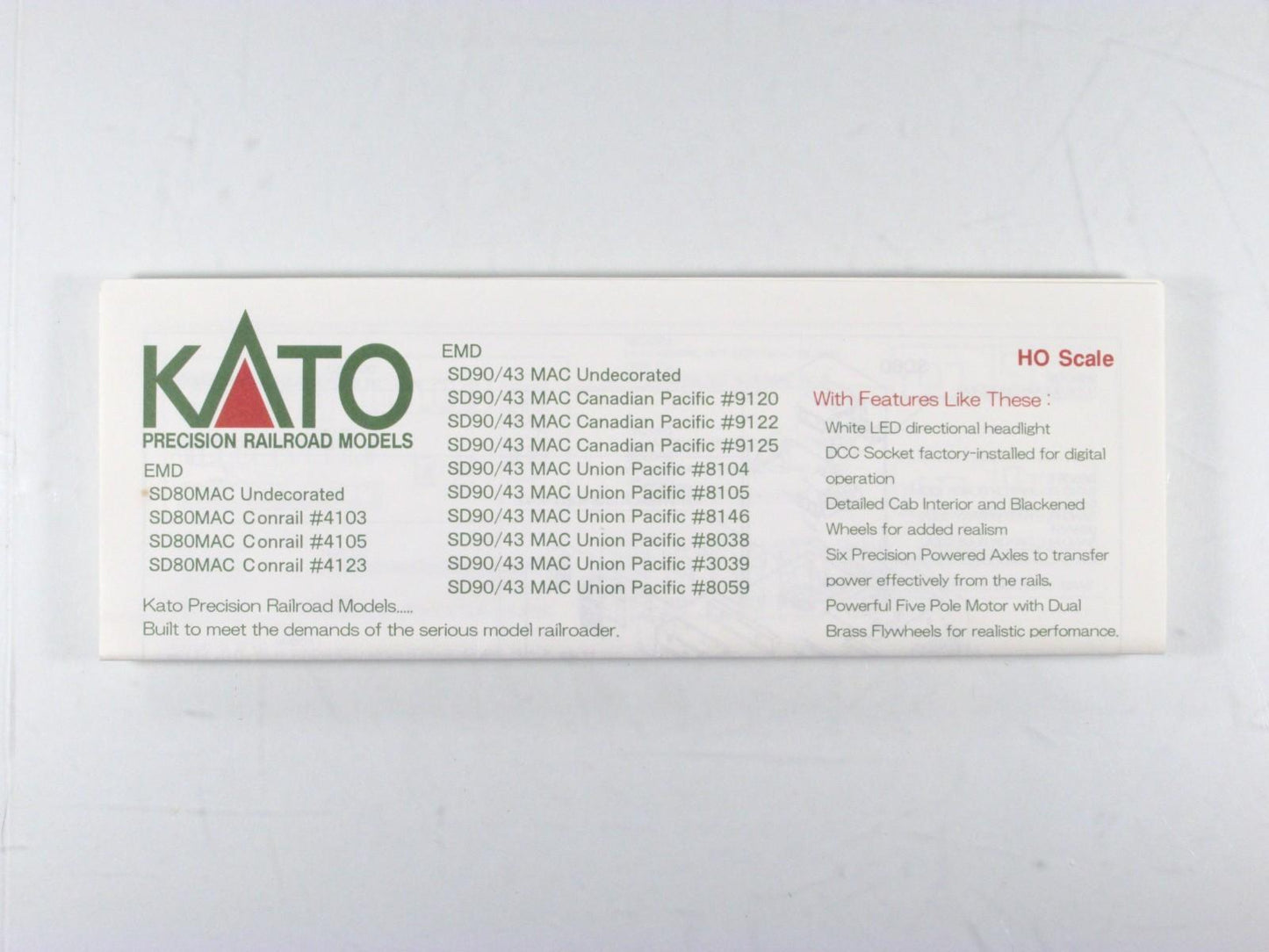 HO Scale ***UNION PACIFIC*** SD90 / 43MAC, UP 8038 ----- Kato 37-6357, DCC Ready