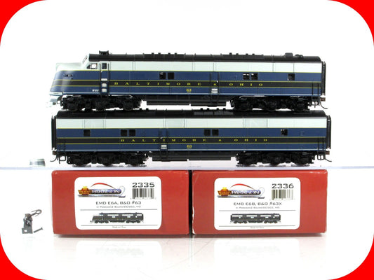 HO Scale **BALTIMORE OHIO** E6A E6B, #63 - Broadway 2335 2336 DCC Paragon2 Sound