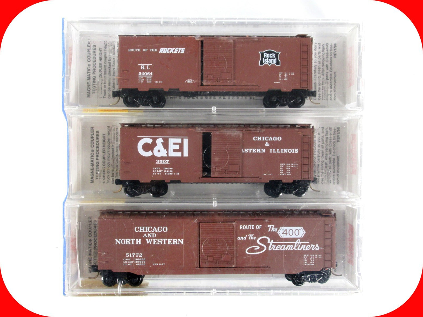 N Scale ***WINDY CITY SPECIAL*** Chicago Rail Box Car 3-Pack -Micro Trains 20562