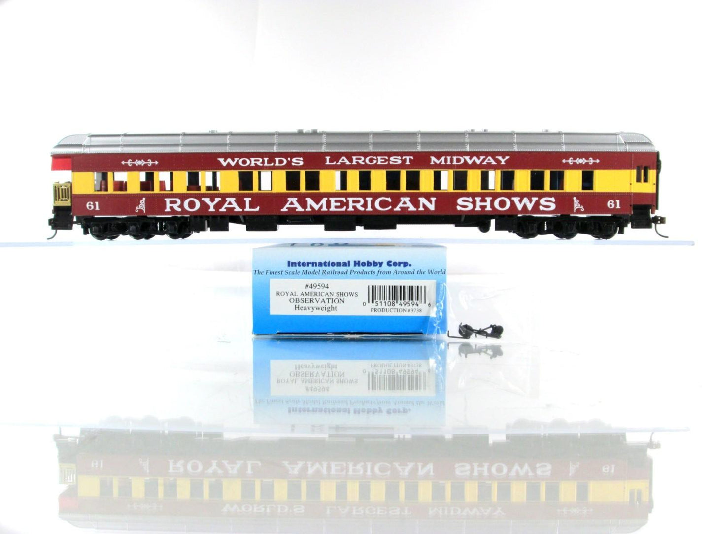 HO Scale **ROYAL AMERICAN SHOWS** 1920s Passenger 8-Set - IHC 49598, Knuckle Cpl
