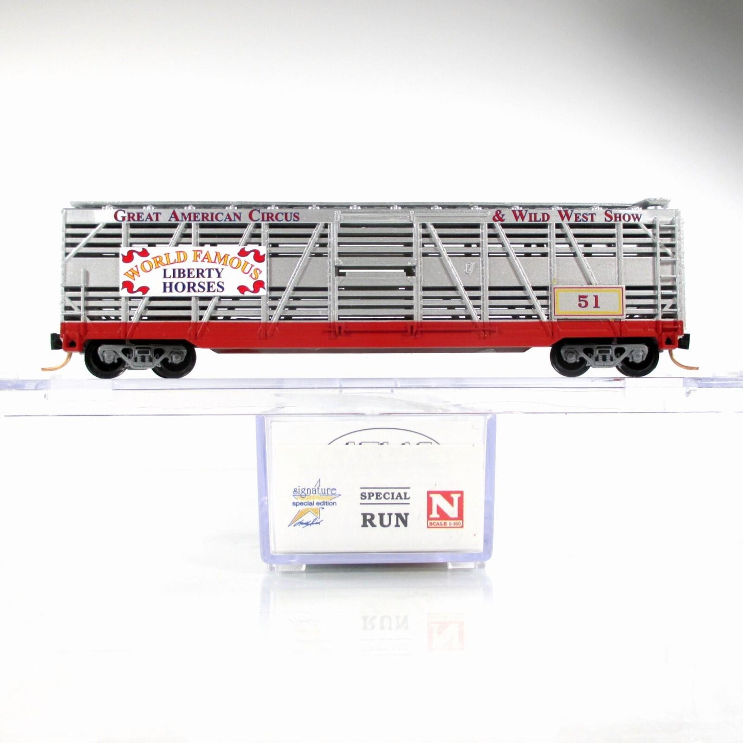N Scale *AMERICAN CIRCUS & WILD WEST* Stock Car #51 - Atlas, Lowell Smith **RARE