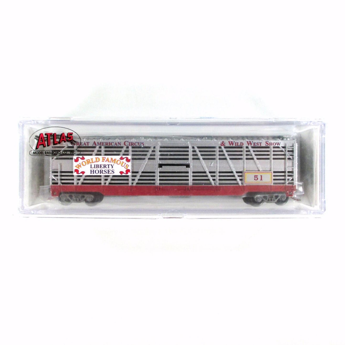N Scale *AMERICAN CIRCUS & WILD WEST* Stock Car #51 - Atlas, Lowell Smith **RARE