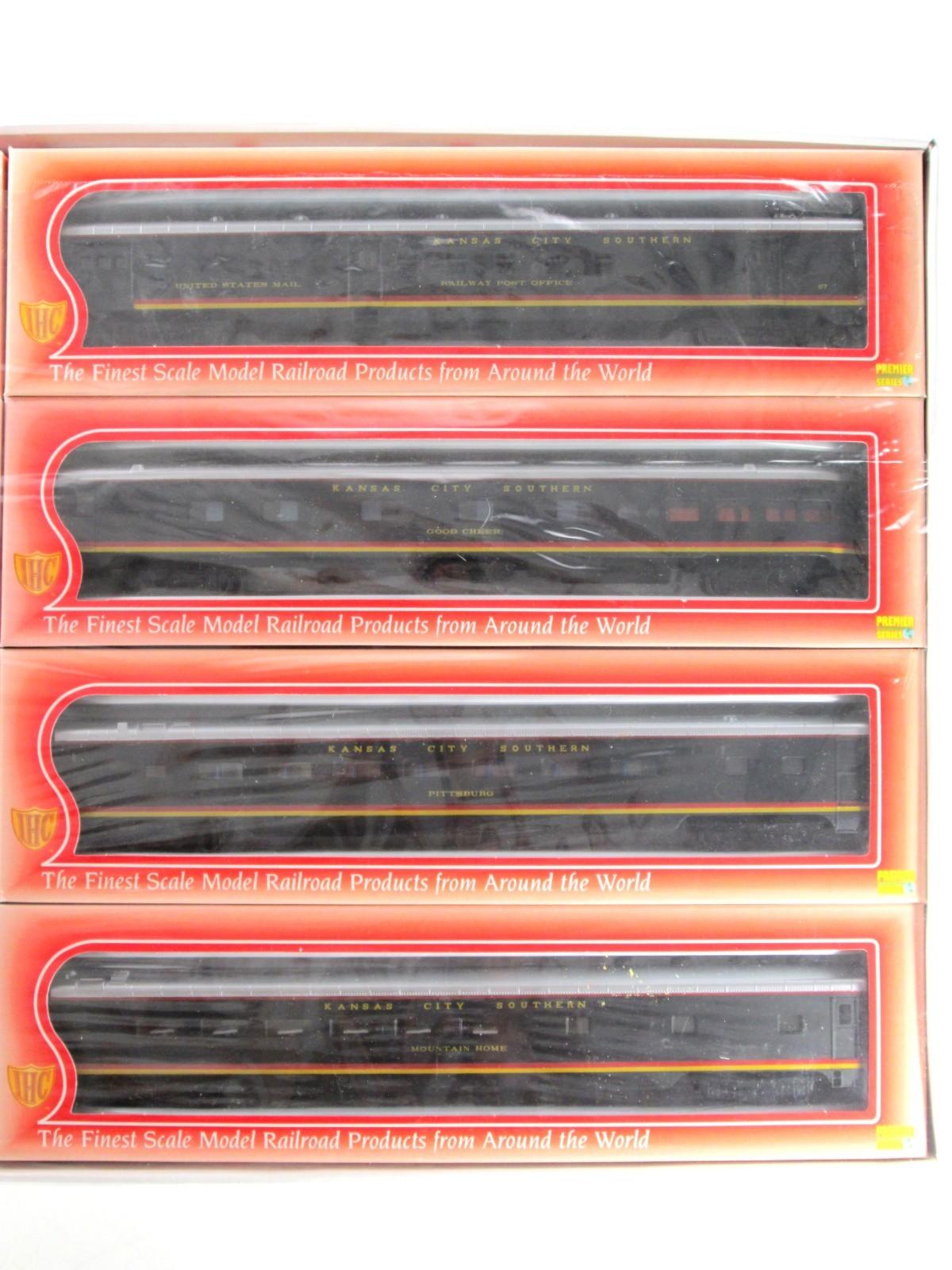 HO Scale *KANSAS CITY SOUTHERN* Passenger Set -IHC 48128, Knuckle Cpl, Interiors
