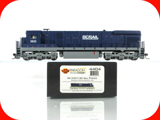 HO Scale ***BC RAIL*** GE C30-7 #3622 - Broadway 4404,  Paragon3 DCC Sound