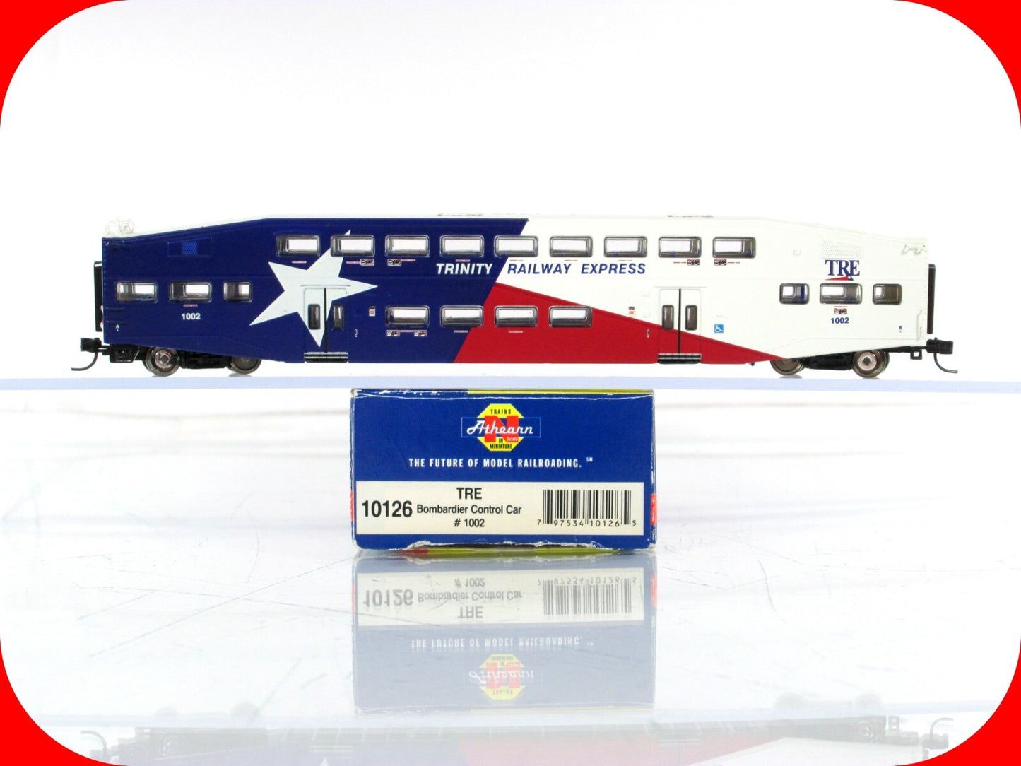 N Scale **TRINITY RAILWAY EXPRESS** Bombardier Control Car #1002 - Athearn 10126