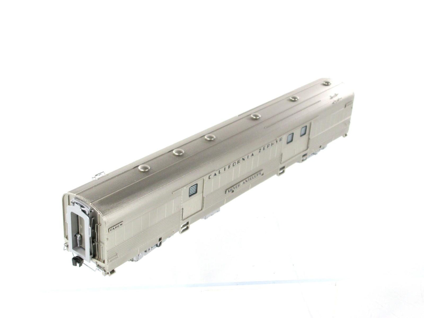 HO Scale **D&RGW CA ZEPHYR* SILVER ANTELOPE Baggage 1100 - Broadway 513, Lighted