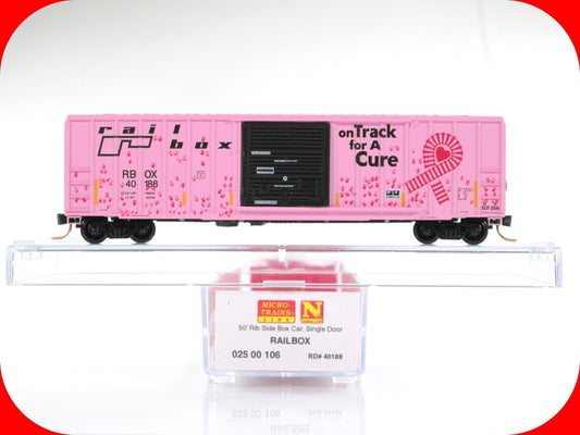 N Scale ***RAILBOX Breast Cancer*** Boxcar w/ Handprints - Micro Trains 02500106