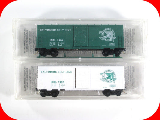 N Scale ***BALTIMORE BELT LINE*** 40' Box Car 2-Pack -- Micro Trains Special Run