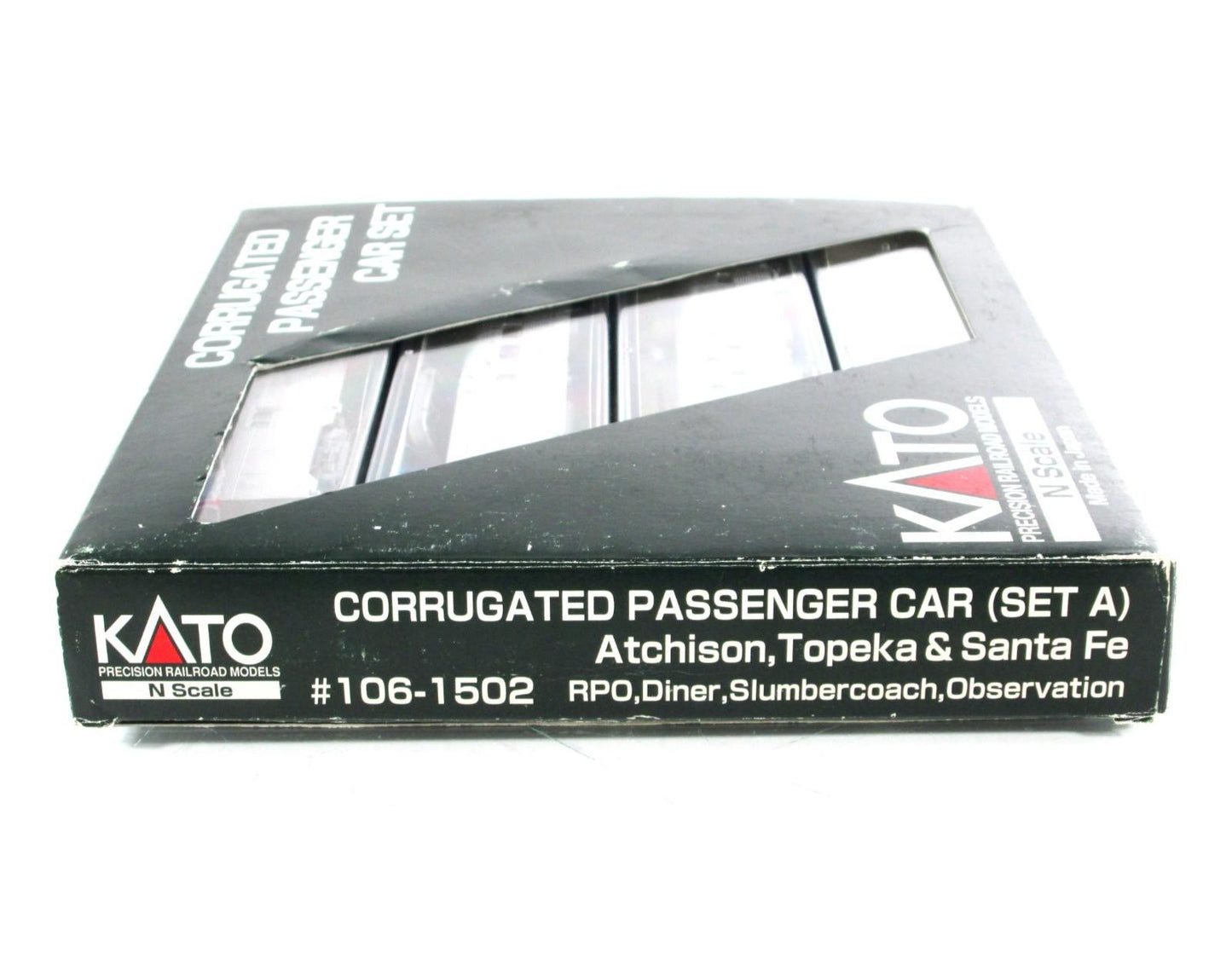 N Scale ***SANTA FE*** Lightweight Corrugated Passenger 4-Set A -- Kato 106-1502