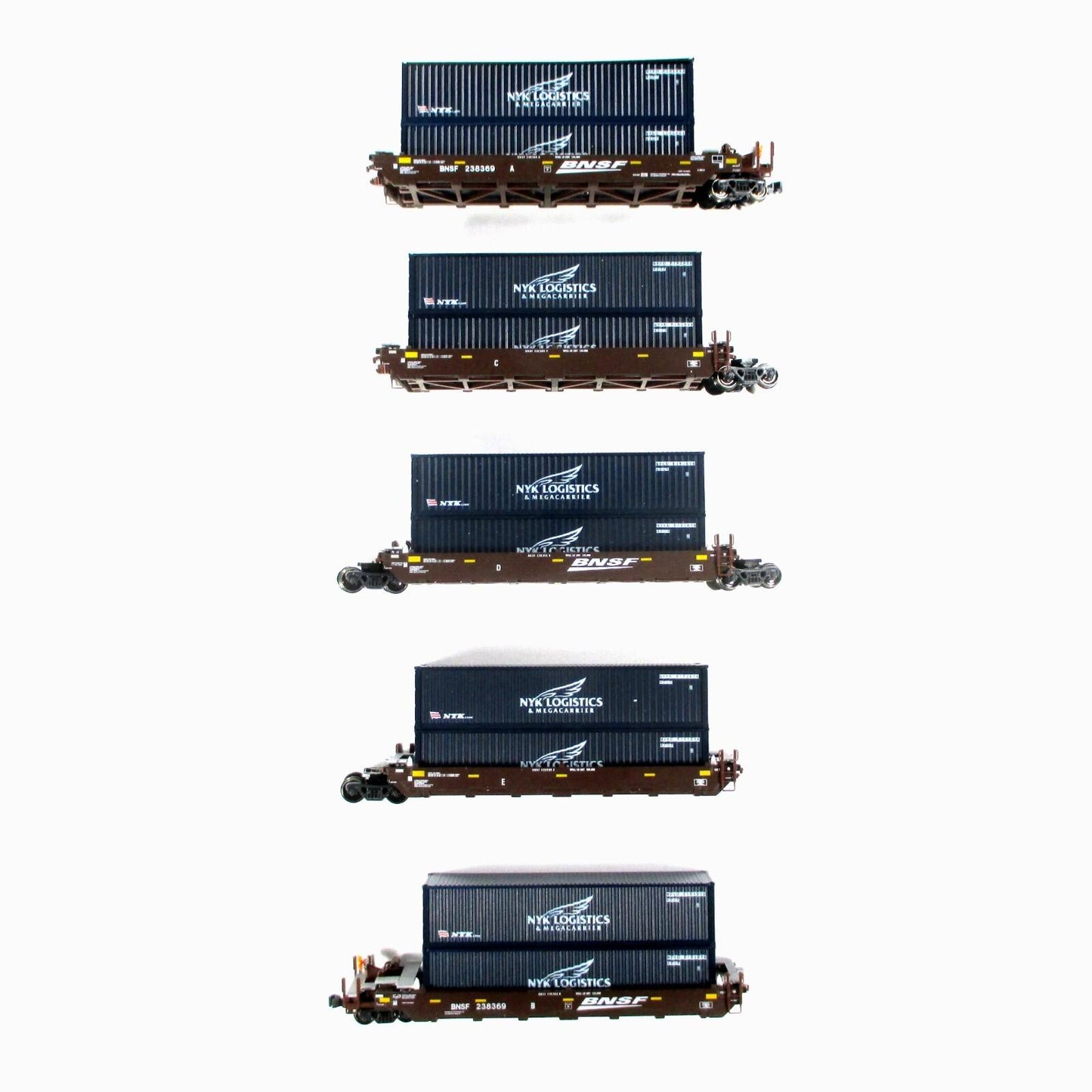 N Scale ***BNSF, NYK*** Gunderson MAXI-I 5-Unit Well Car #238354 - Kato 106-6150
