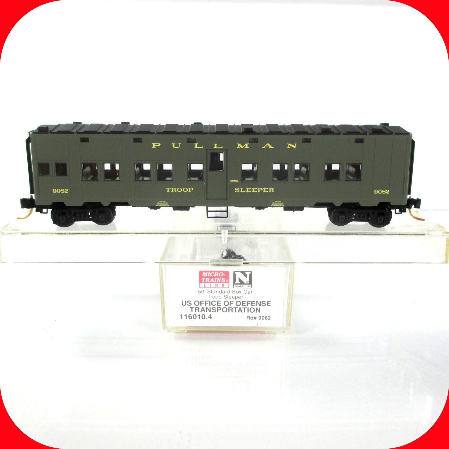 N Scale WWII US OFFICE of DEFENSE 50' Troop Sleeper #9082 -Micro Trains 116010.4