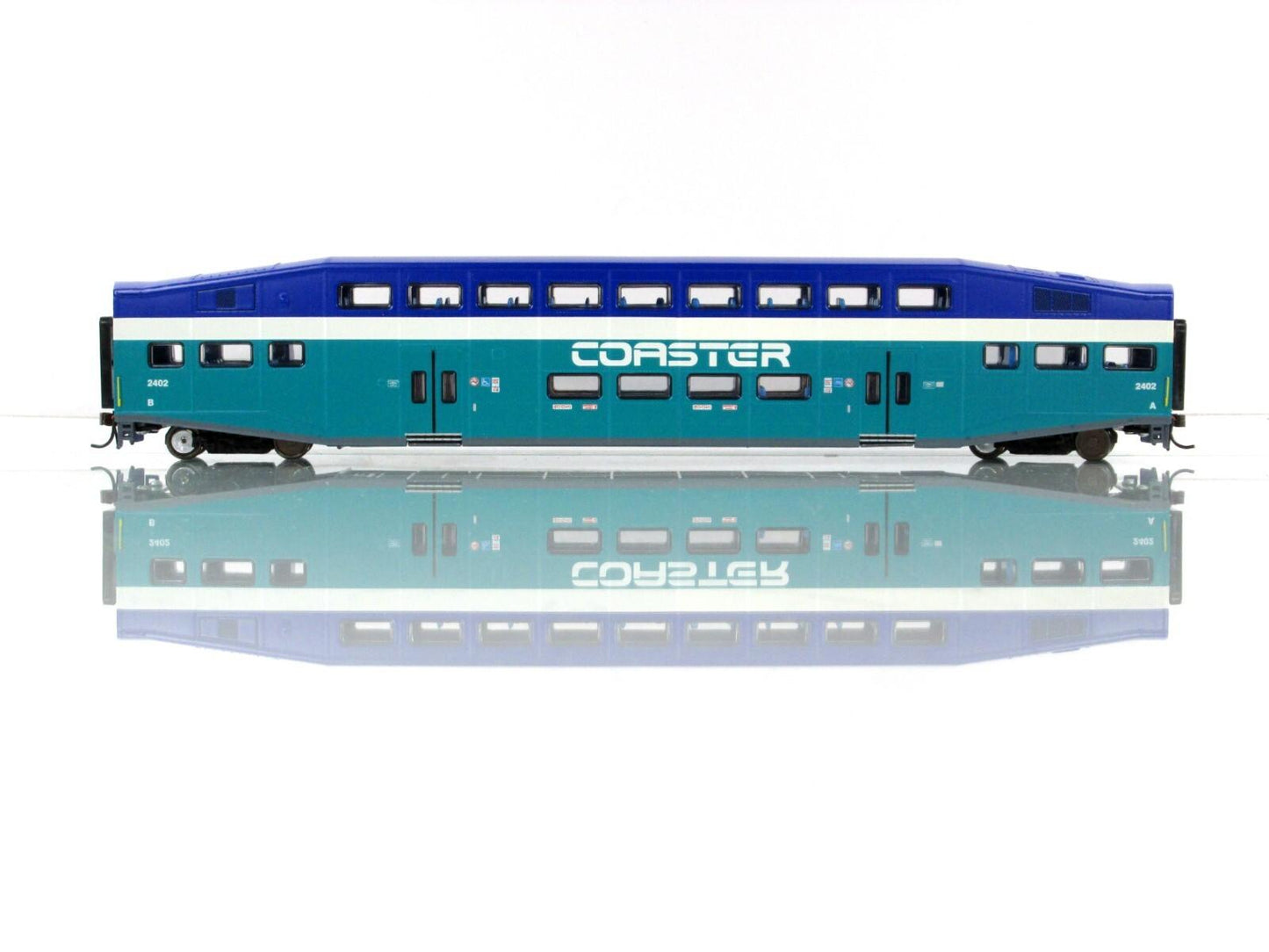 HO Scale ***SAN DIEGO COASTER*** Bombardier Commuter Coach #2402  - Athearn 2562