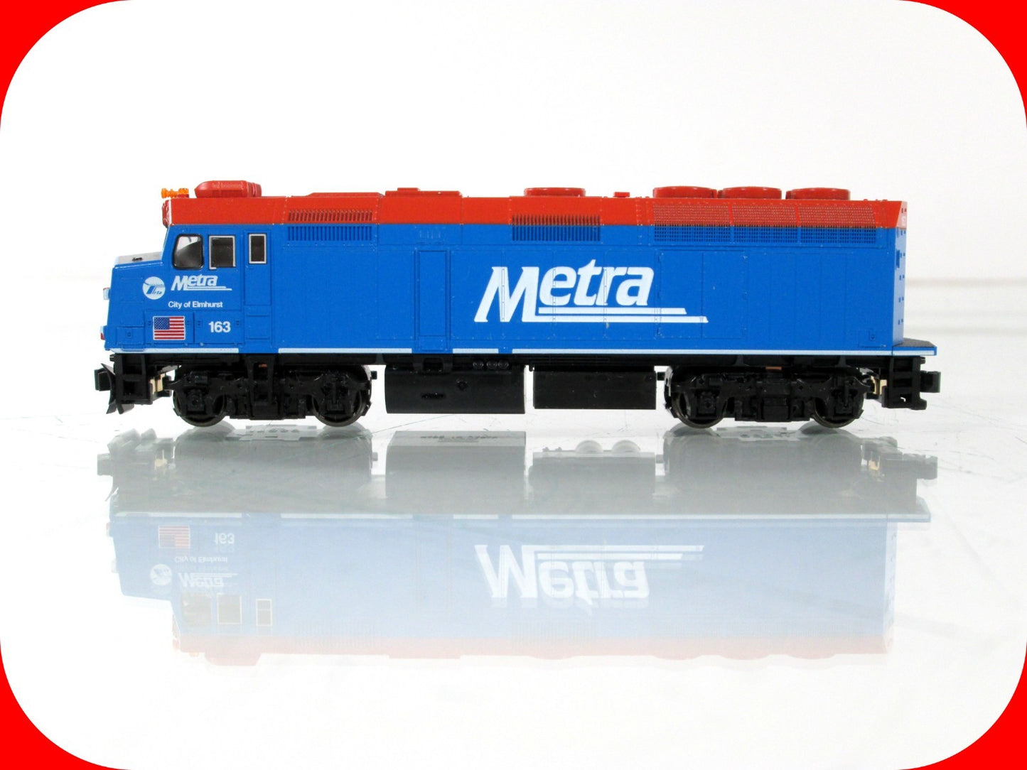 N Scale ***CHICAGO METRA - ELMHURST*** EMD F40PH #163 -- Kato 176-9103 **DCC Rdy