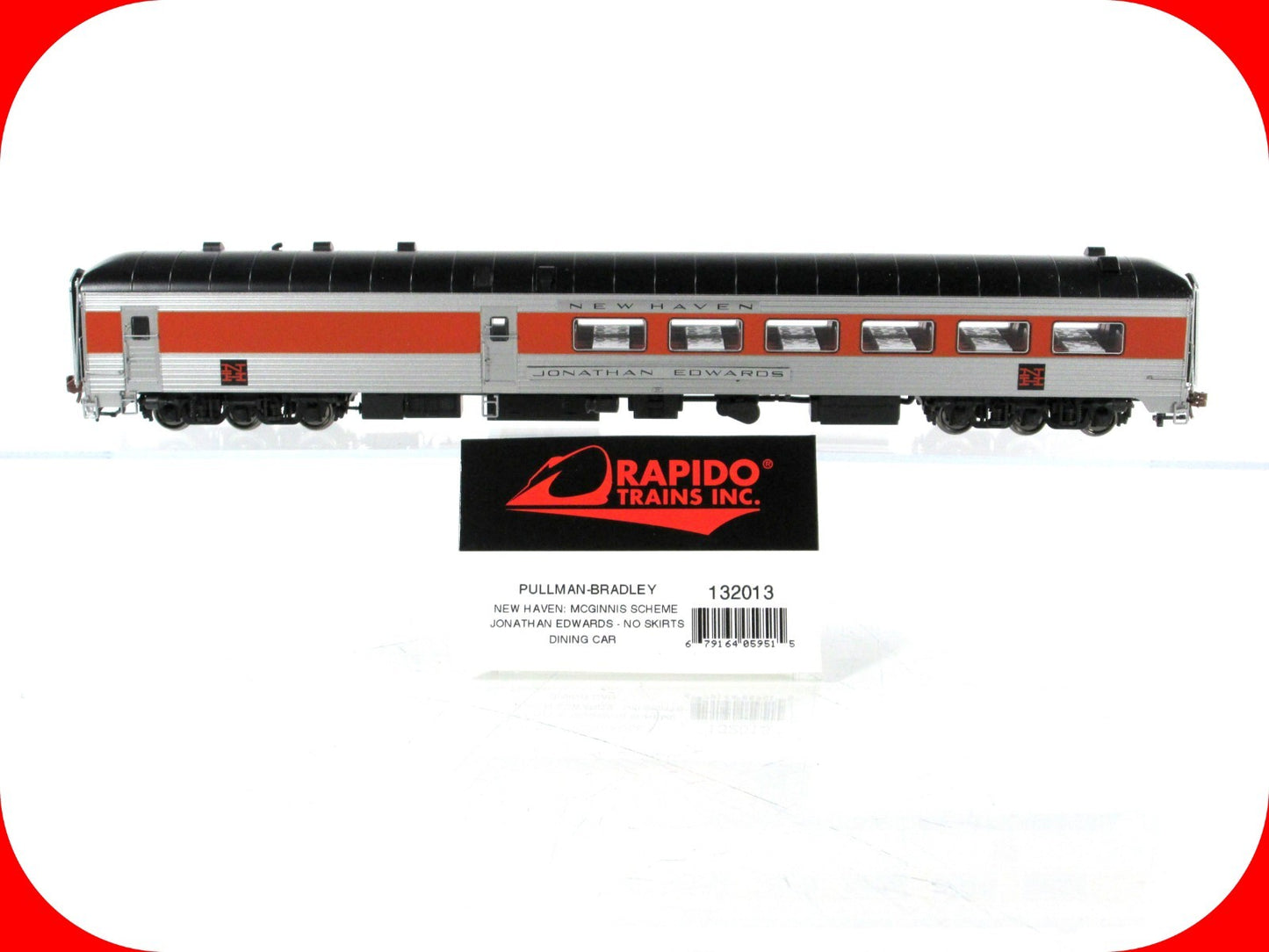 HO Scale ***NEW HAVEN*** Diner *JONATHAN EDWARDS* - Rapido 132013, Lighted *RARE