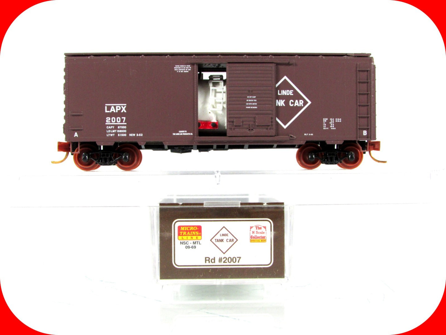 N Scale ***LINDE*** Box Car w/ Chemical Tank, LAPX 2007 --- NSC MTL 09-69 **RARE