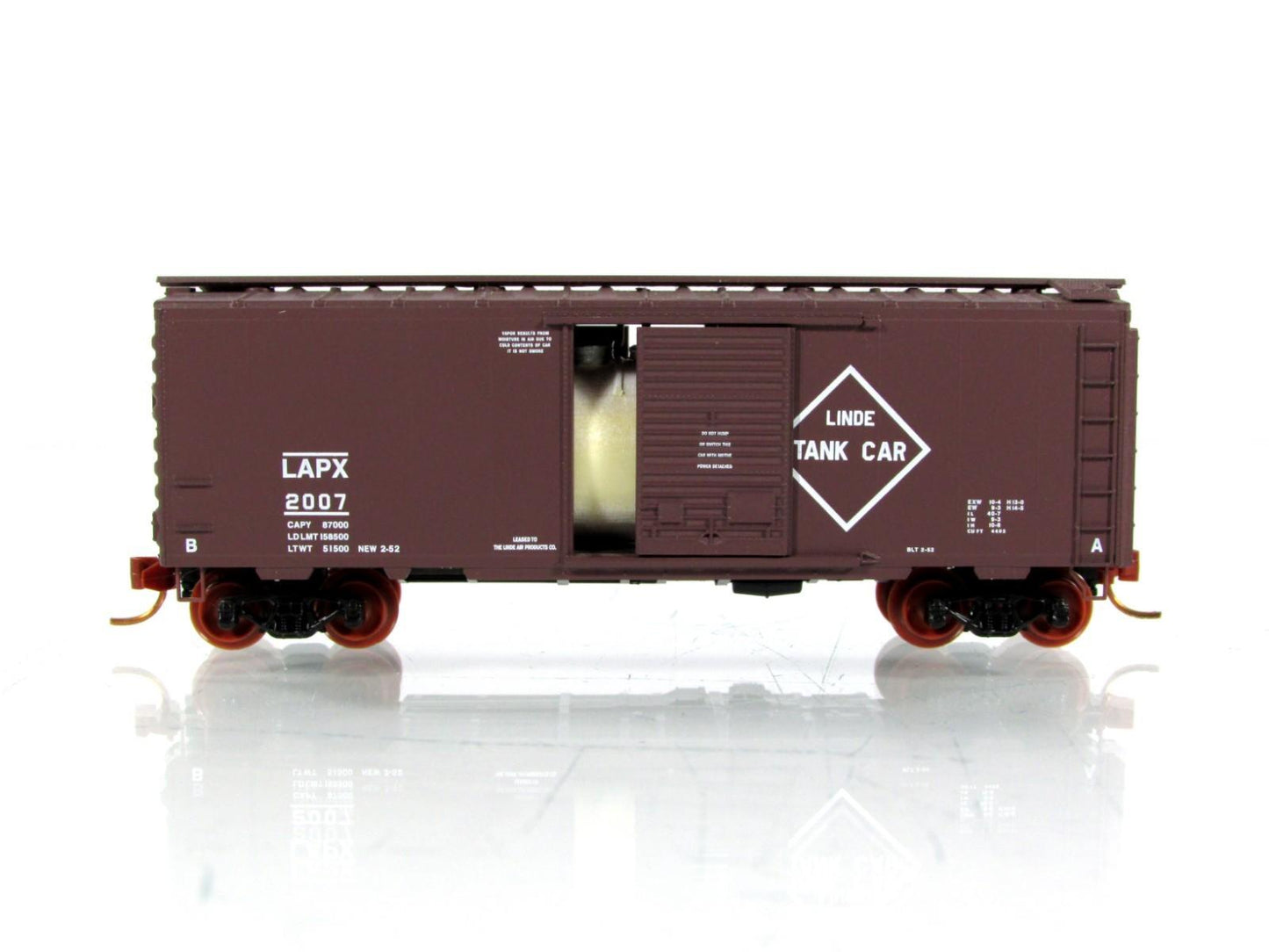 N Scale ***LINDE*** Box Car w/ Chemical Tank, LAPX 2007 --- NSC MTL 09-69 **RARE