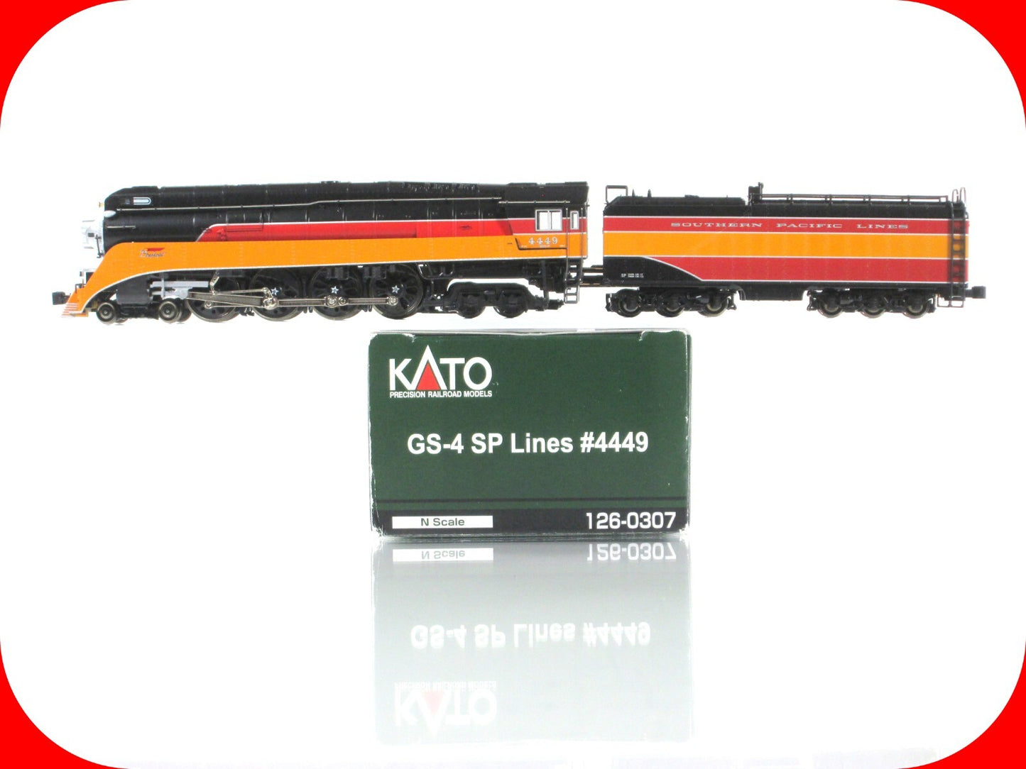 N Scale **SOUTHERN PACIFIC DAYLIGHT** 4-8-4 GS-4 Locomotive #4449 -Kato 126-0307