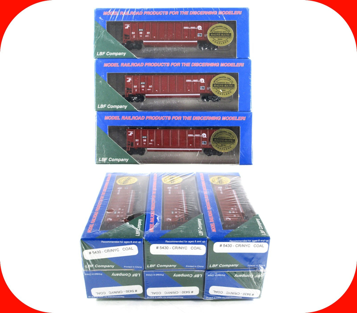 N Scale ***CONRAIL, NEW YORK CENTRAL*** Twin-Tub Coalporter 6-Pack ---- LBF 5430