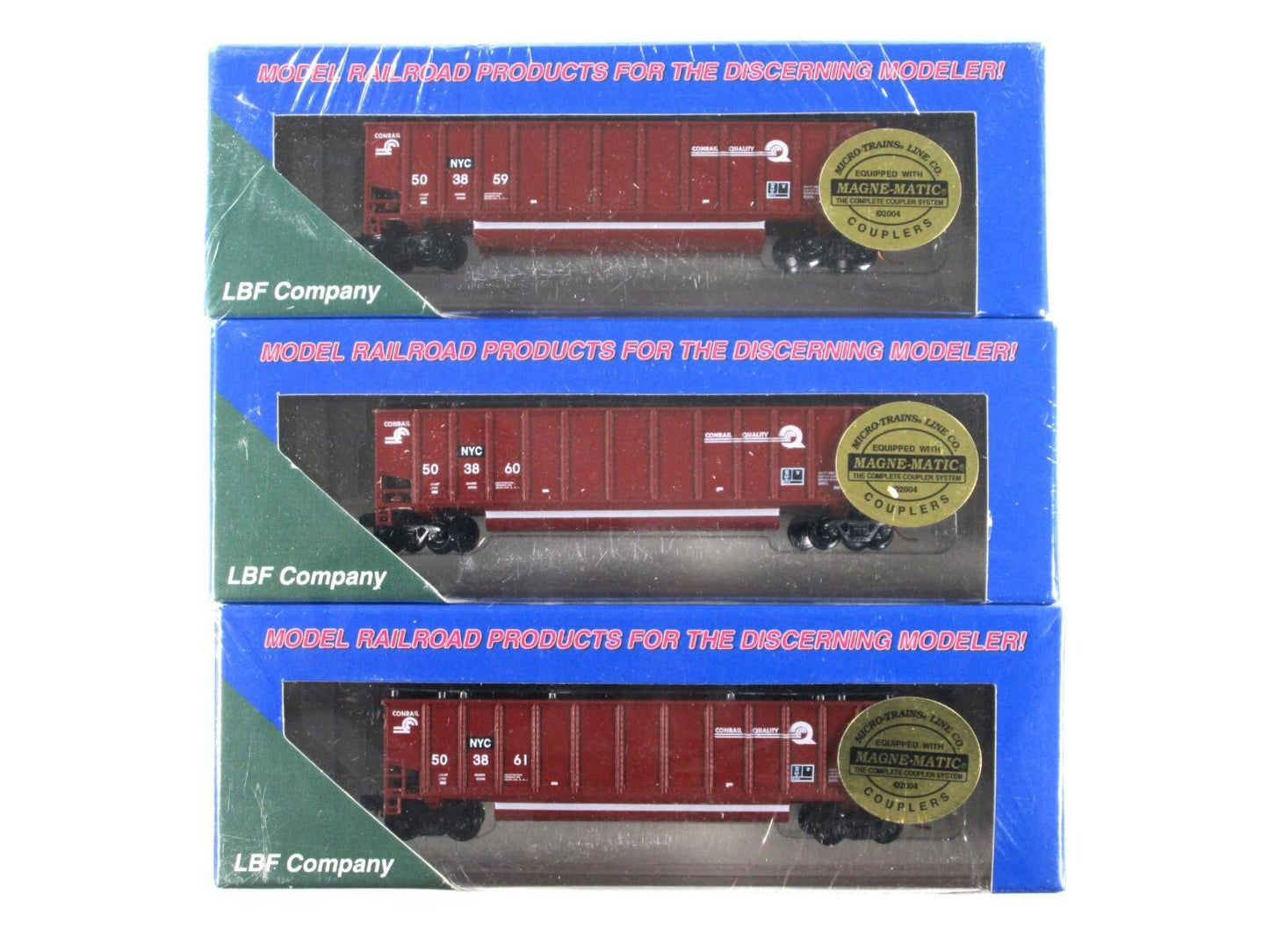 N Scale ***CONRAIL, NEW YORK CENTRAL*** Twin-Tub Coalporter 6-Pack ---- LBF 5430