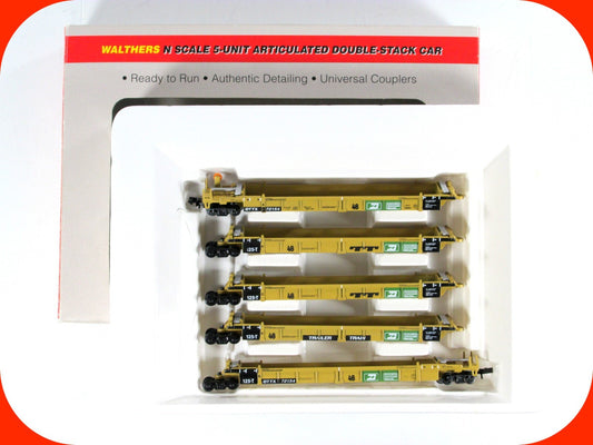 N SCALE **BURLINGTON NORTHERN / TTX** 5-Unit Well Car #72154 - Walthers 932-8104