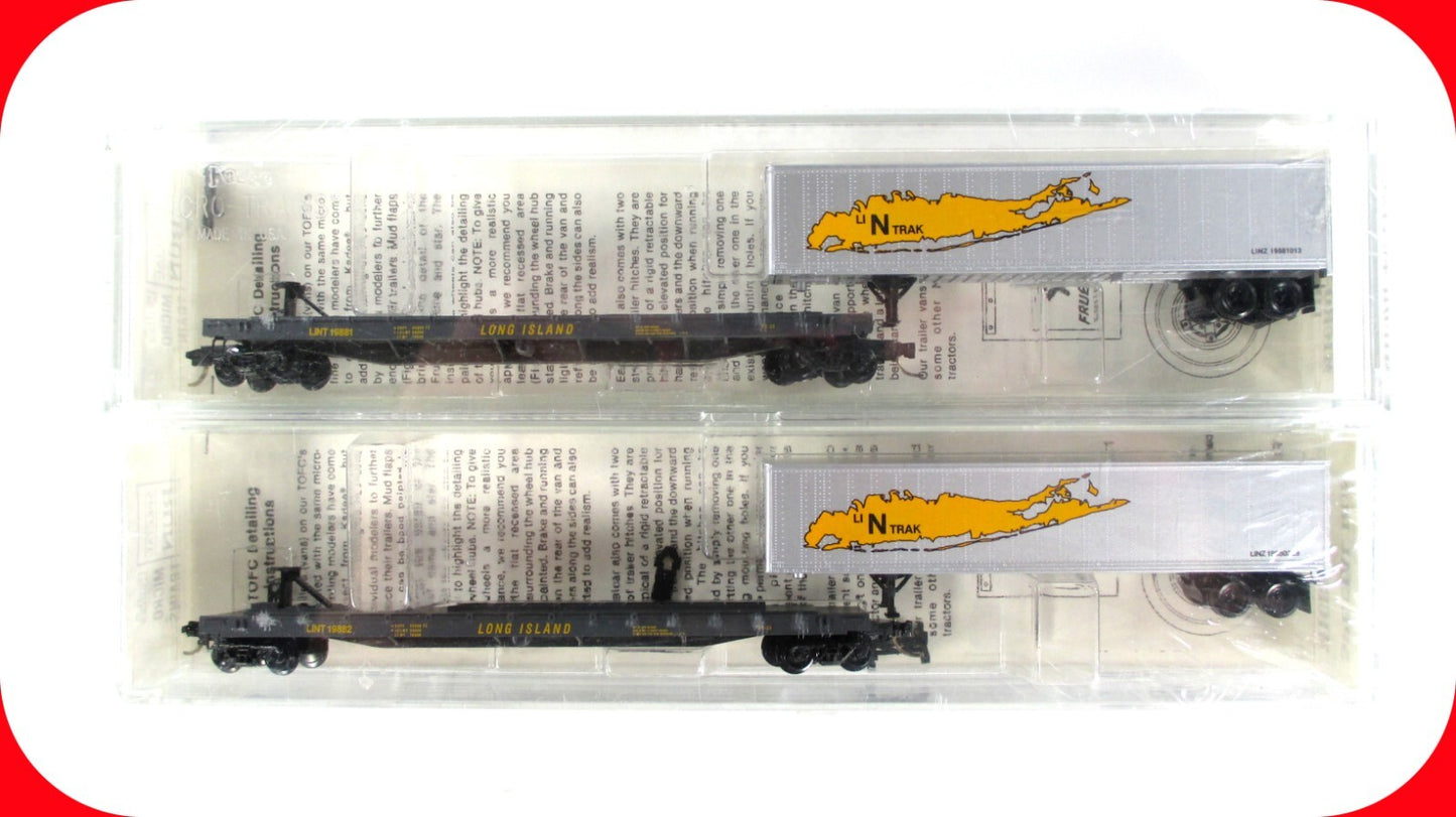 N Scale ***LONG ISLAND*** Trailer Flat 2-Pack - Kadee Micro Trains Special *RARE