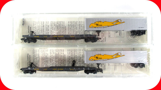 N Scale ***LONG ISLAND*** Trailer Flat 2-Pack - Kadee Micro Trains Special *RARE