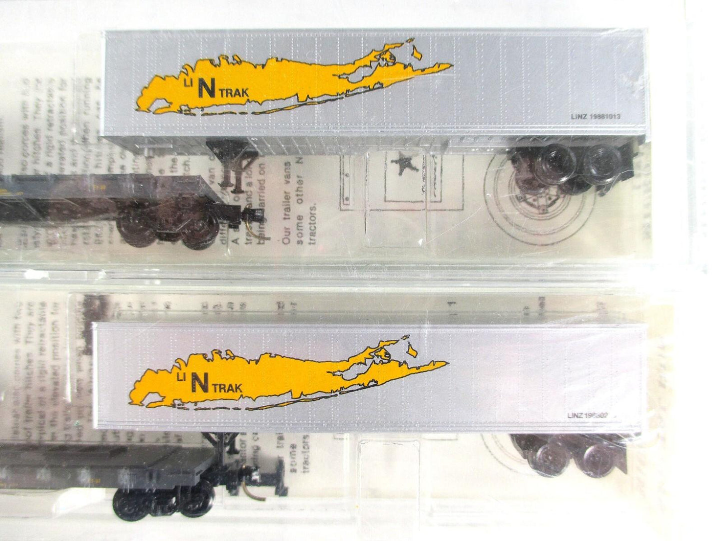 N Scale ***LONG ISLAND*** Trailer Flat 2-Pack - Kadee Micro Trains Special *RARE