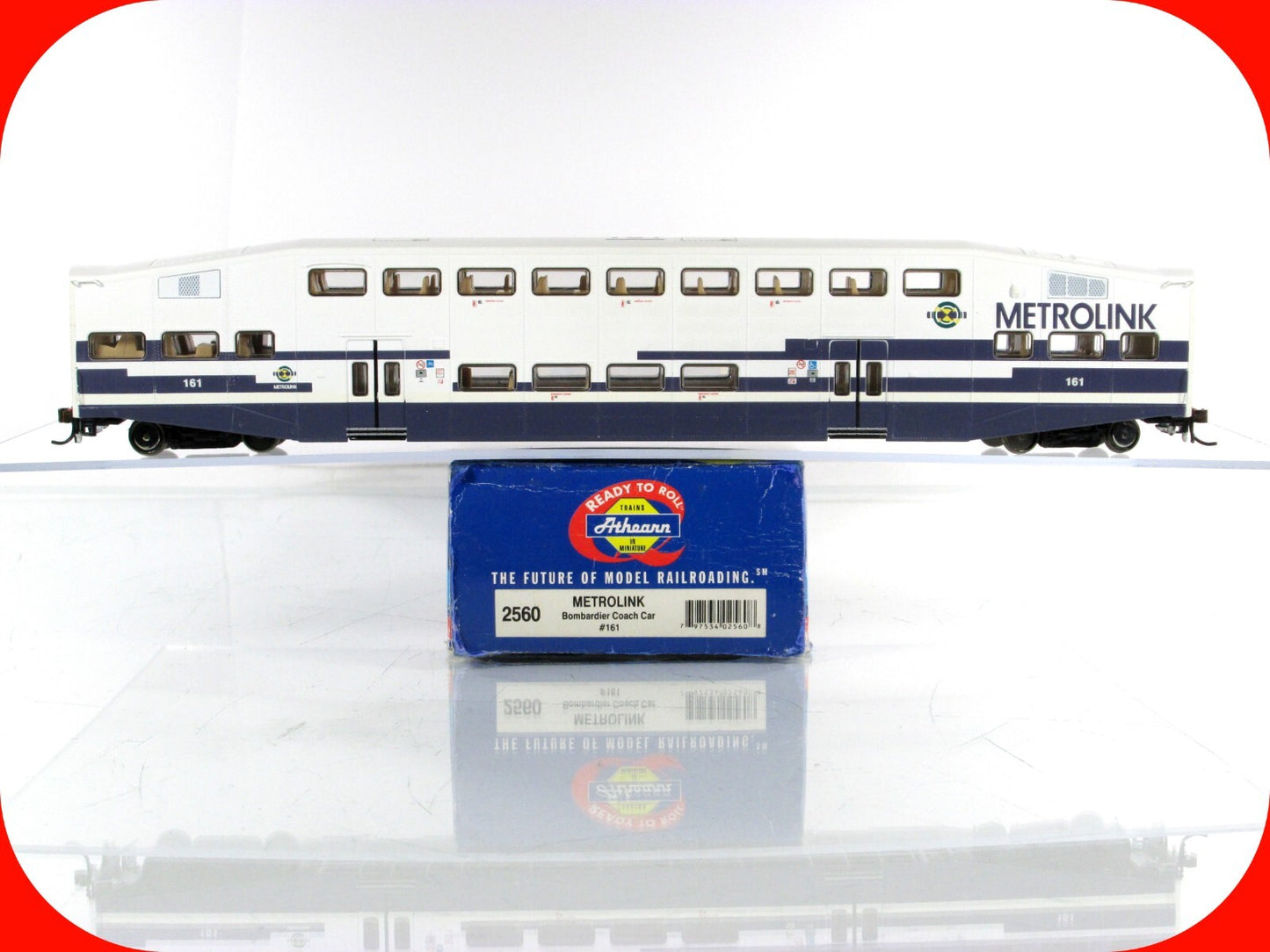 HO Scale ***METROLINK*** Bombardier Passenger Commuter Coach #161 --Athearn 2560