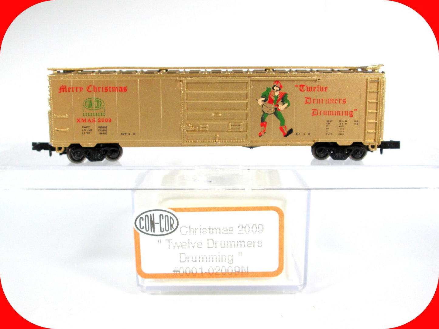 N Scale 12 Days Christmas **TWELVE DRUMMERS DRUMMING** Box Car -- Con-Cor 02009N