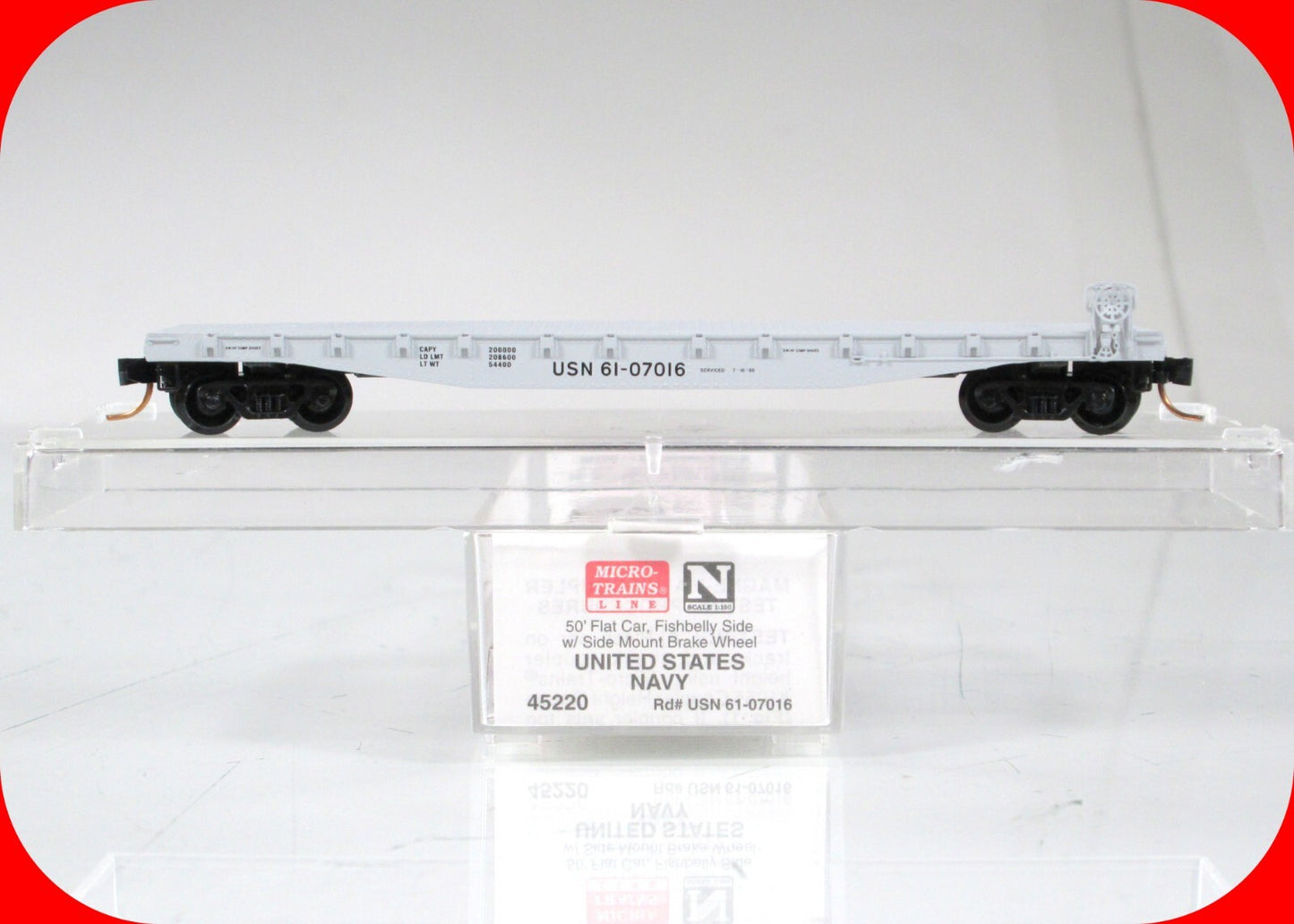 N Scale ***UNITED STATES NAVY*** 50' Flat Car USN #61-07016 - Micro Trains 45220