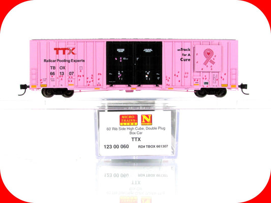 N Scale *TTX Breast Cancer Awareness* 60' Box Car 661307 - Micro Trains 12300060
