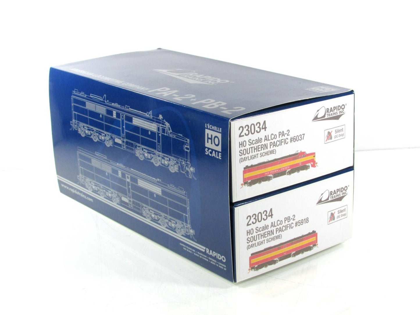 HO Scale ***SOUTHERN PACIFIC*** ALCO PA, PB-2 #6037,5918 - Rapido 23034, DCC Rdy