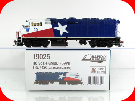 HO Scale ***TRINITY RAILWAY EXPRESS*** F59PH, TRE 120 -- Rapido 19025, DCC Ready