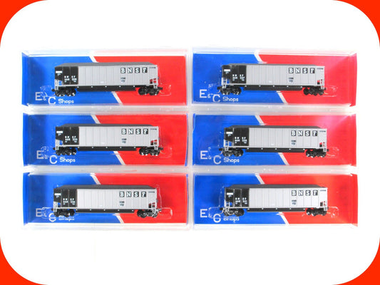 N Scale ***BNSF*** Johnstown Coalporter 6-Pack Set -- LBF, E&C 751, MTL Couplers