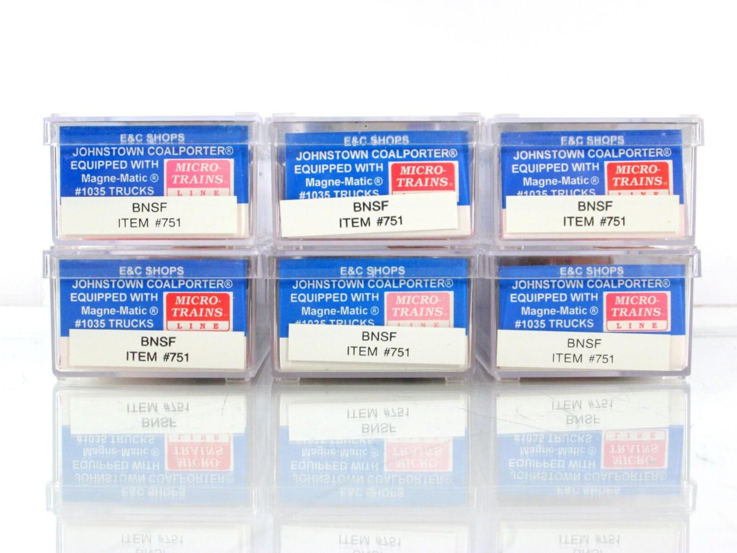 N Scale ***BNSF*** Johnstown Coalporter 6-Pack Set -- LBF, E&C 751, MTL Couplers