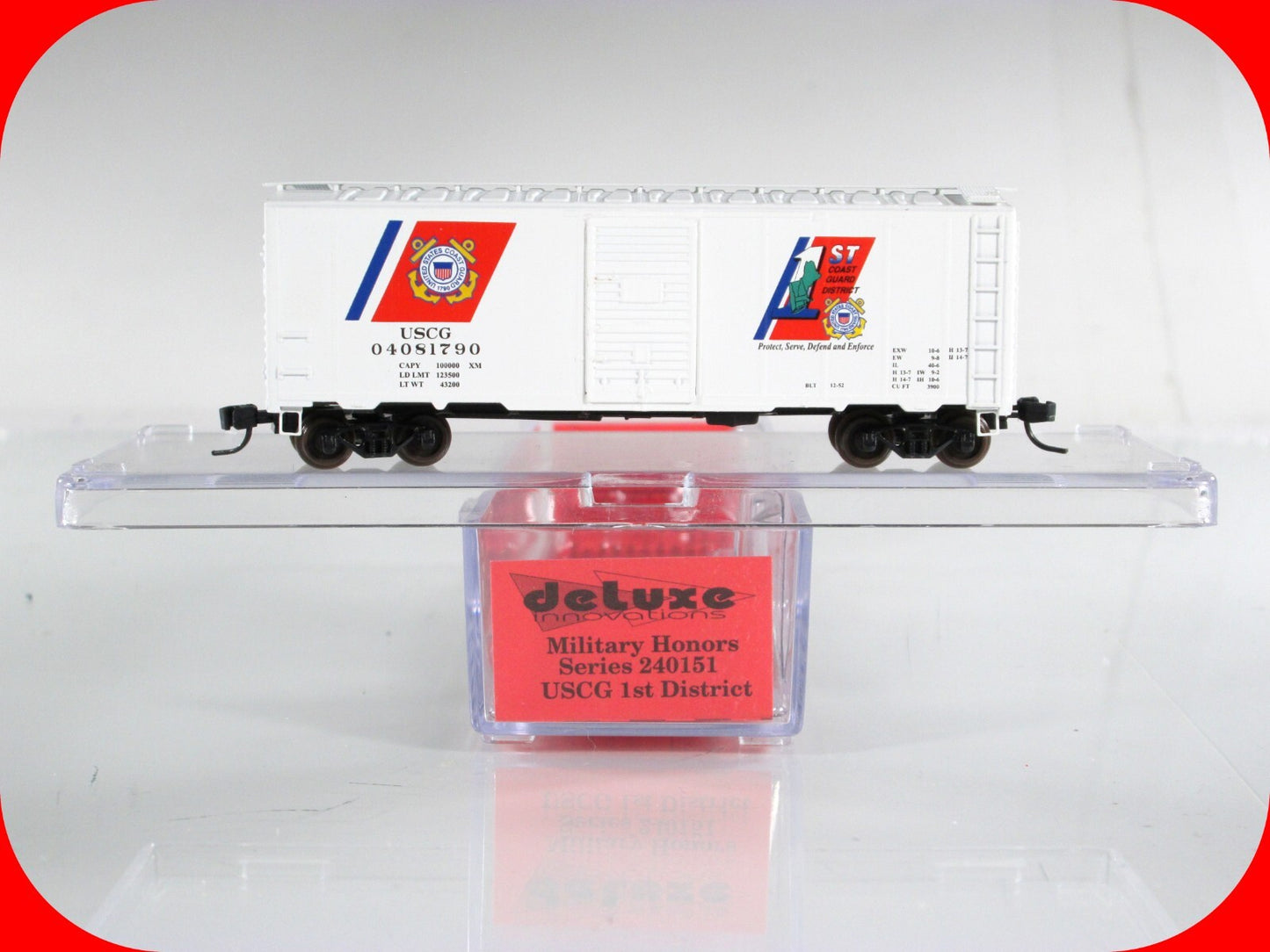 N Scale ***US COAST GUARD*** 1st District 40' Box Car 04081790 - Deluxe 240151