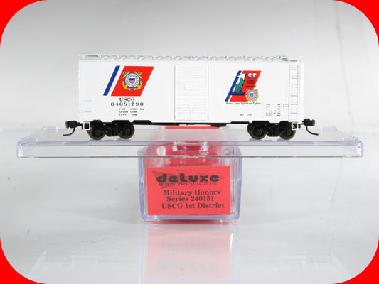 N Scale ***US COAST GUARD*** 1st District 40' Box Car 04081790 - Deluxe 240151