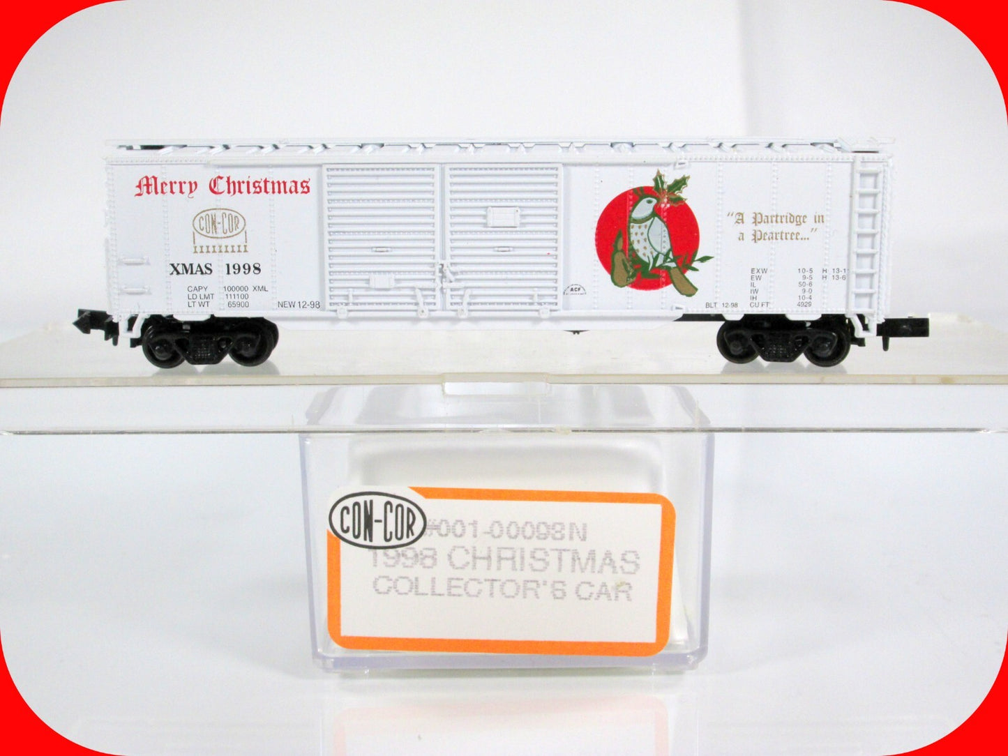 N Scale **PARTRIDGE IN A PEAR TREE** 12 Days of Christmas 50' Box Car -- Con-Cor
