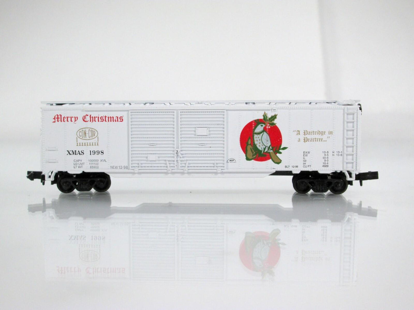 N Scale **PARTRIDGE IN A PEAR TREE** 12 Days of Christmas 50' Box Car -- Con-Cor