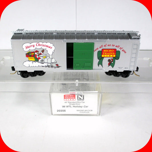 N Scale ***MERRY CHRISTMAS 1996*** 40' Box Car, MTL 96 ------ Micro Trains 20356