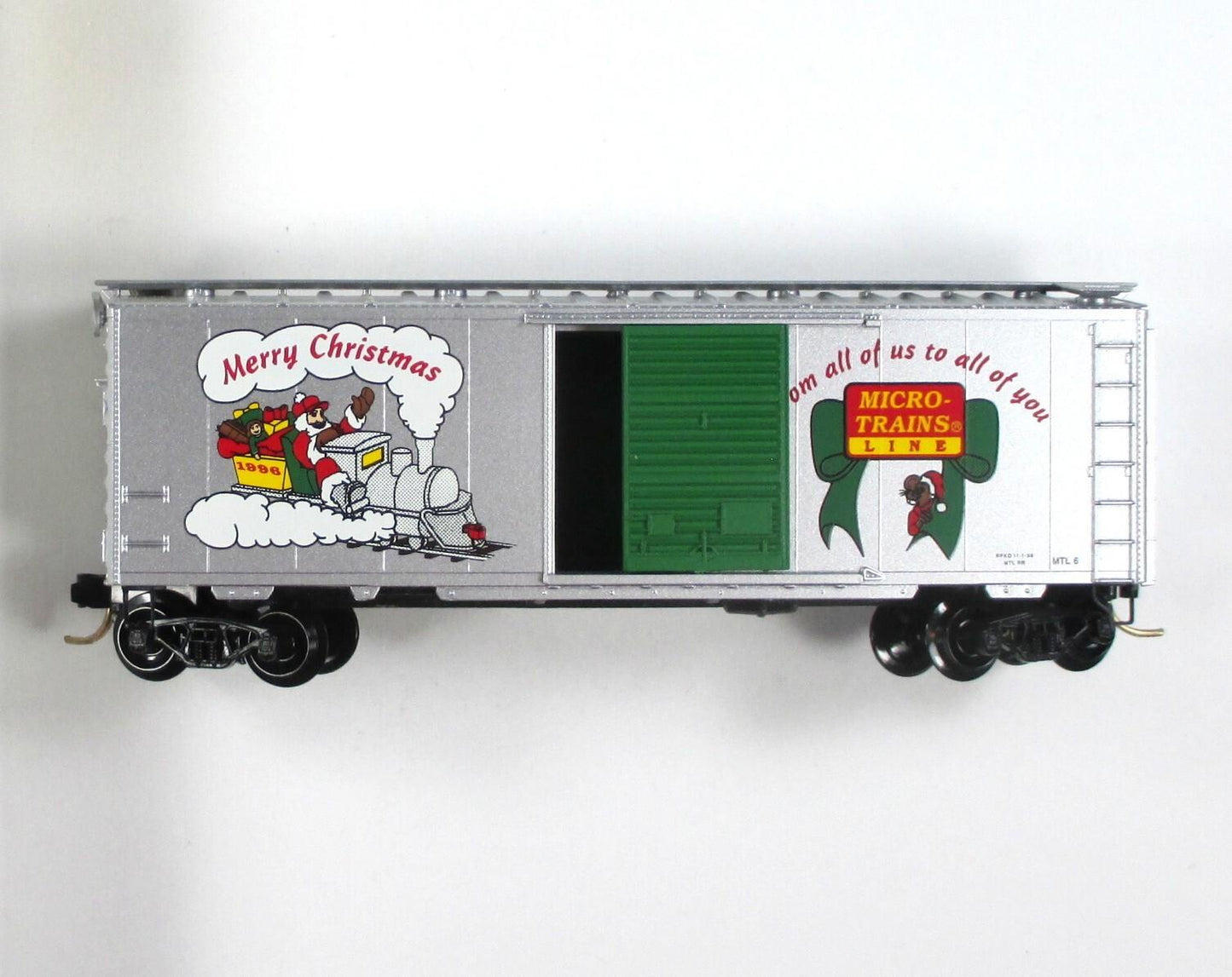 N Scale ***MERRY CHRISTMAS 1996*** 40' Box Car, MTL 96 ------ Micro Trains 20356