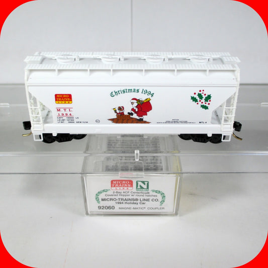 N Scale **CHRISTMAS HOLIDAY SANTA** Covered Hopper MTL 1994 - Micro Trains 92060